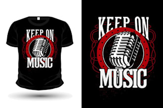 do an awesome typographic music t shirt design in 5 day