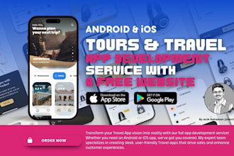do tours and travel app, android and ios in flutter with free website