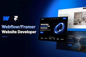 do webflow website design, framer website and figma to webflow