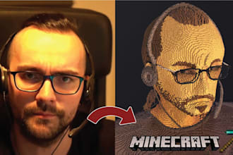 sculpt you in minecraft, 3d portrait