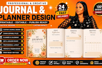 design printable journal, canva editable fillable pdf, digital checklist planner