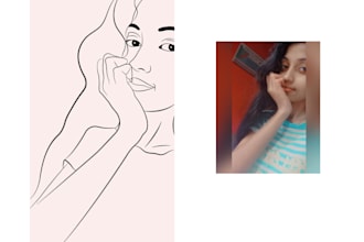 creative illustrations, line art,  photo editing