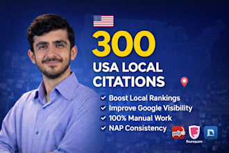 create 300 USA local SEO citations for your business