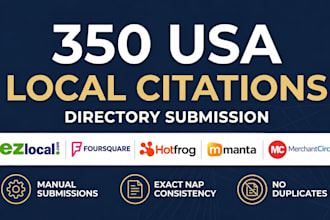 build 350 USA local citations and directory submission