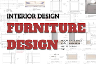 provide built in furniture design with construction details