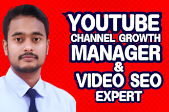 be perfect youtube channel growth manager and video SEO expert