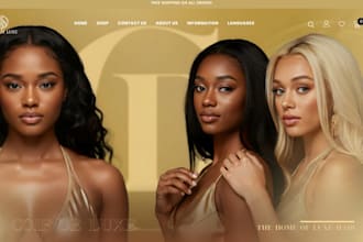 design a professional hair extension shopify store and hair beauty website