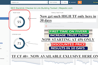 increase majestic trust flow tf and cf  50 plus