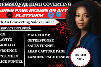 design wix carrd co systeme io clickfunnel  landing page for online course