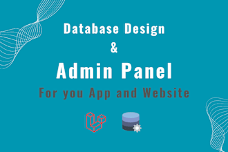 design database and admin panel for web and mobile app