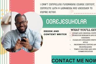 create fund raising course online course content workbook and voice over