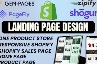 build ecommerce website shopify landing page with gempages, pagefly, shogun