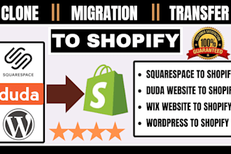 clone migrate squarespace square duda weebly wix website to shopify website