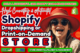 create shopify website, print on demand, etsy, design shopify dropshipping store