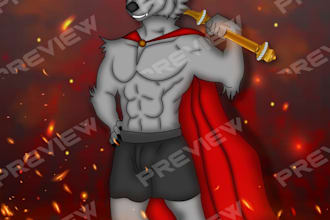 draw your 2d furry art, fursona or anthro characters