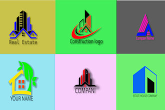 create real estate, construction, building, business chart logo design