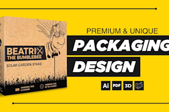 design unique product packaging, box, label, pouch and bag design