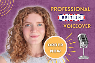 record a professional british female voice over