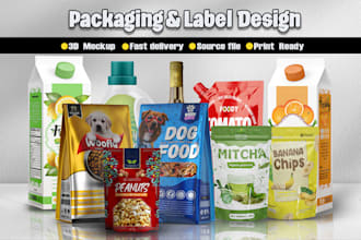 amazing pouch design, food packaging and product label design