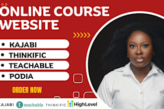 design online course on thinkific, kajabi, teachable, kartra, podia website