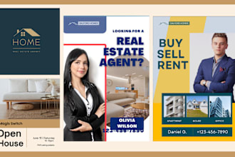 create a professional real estate flyer or poster design