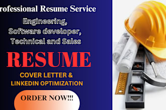 write engineering, technical and sales resume, cover letter, linkedin profile