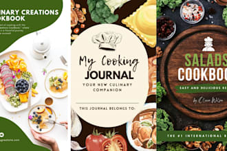 write and design cookbooks and recipes book for kindle book and cover design