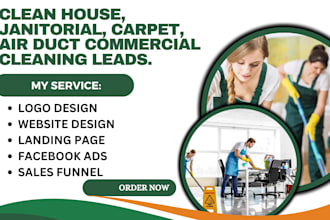 generate clean house janitorial carpet window air duct commercial cleaning leads