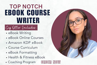 create online course content, rebrand ebooks, health or fitness ebook writing