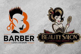 do logo for barber, haircut,saloon, fade,makeup, skincare, cosmetic, hairdresser