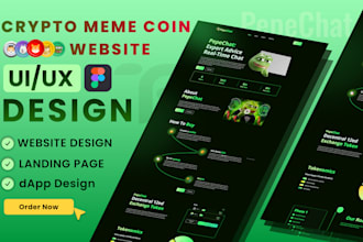 create crypto website, meme coin website, pepe website, or dapp design in figma