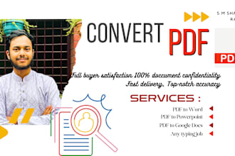 convert PDF files to word, google docs, powerpoint and typing services