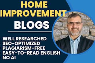write home improvement and decor blogs and articles