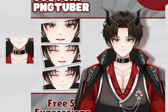 draw pngtuber chibi live2d model rig png tuber vtuber giftube pngtuber plus