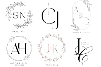 design a wedding monogram or initial logo