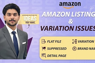 fix any amazon listing errors and variation issues