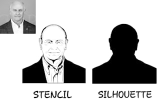 make black and white stencil sign or silhouette vector file