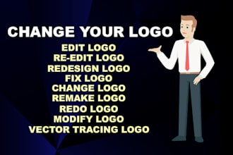 edit modify redesign flat minimal logo vector trace