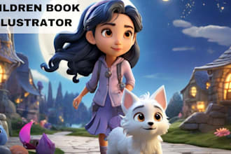 design and illustrate children story book picture kids  book cover illustration