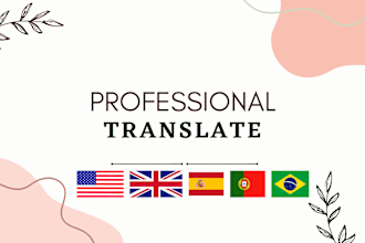 translate any text or PDF of  portuguese, english and spanish