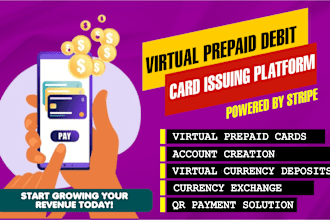 build virtual prepaid debit card issuing website with stripe