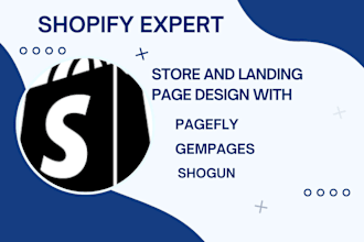 design or redesign shopify store, landing page with pagefly shogun gempages
