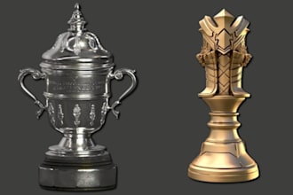 design 3d model trophy awards medal badges and lightbox