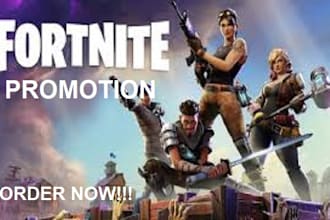 fortnite game and fortnite map promotion, steam game and roblox game advertising