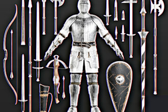 create full knight armor pepakura costume 3d cosplay model helmet mask