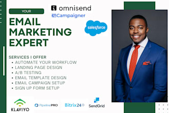 setup campaigner, klaviyo, omnisend, bitrix24, pipelinepro, sendgrid, salesforce