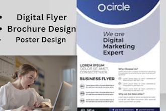 create digital business flyer poster design leaflet update brochure pamphlet
