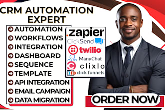 setup zapier integration manychat clicksend clixlo clickfunnels tidio crm