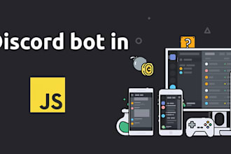 develop a featured discord bot with javascript
