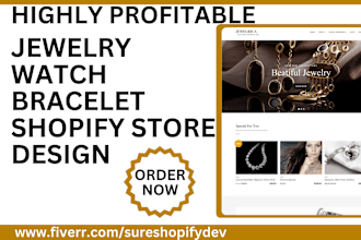 design luxury jewelry shopify store watch bractless ear ring wrist watch website